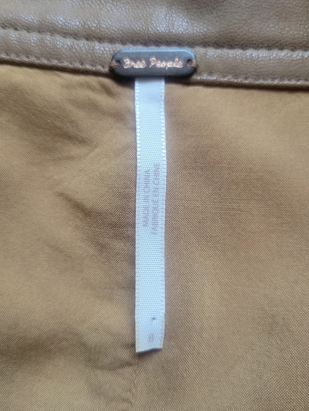 Free People Caramel Faux Leather Mini Skirt with Buckle Detail - Picture 7 of 12